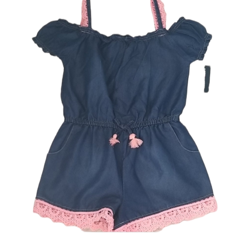 🆕️LIMITED TOO Denim and pink lace Jumper NWT